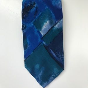 Allea Milano blue watercolor silk tie